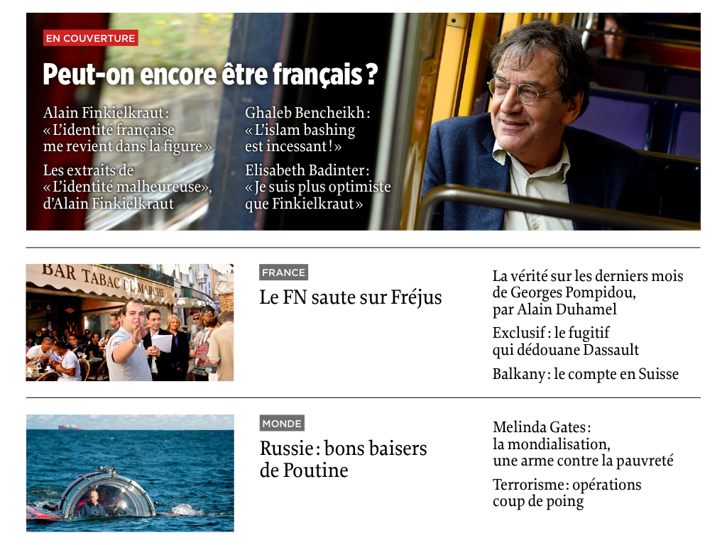 Le Point - sommaire application tablette